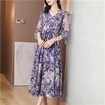 气质印花连衣裙