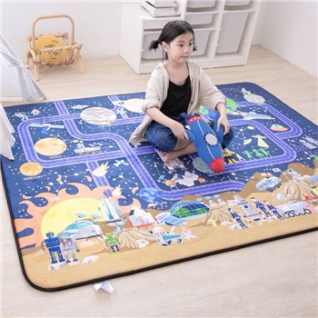 可爱卡通地毯儿童房地垫男孩女孩卧室床边毯幼儿园爬行垫满铺定制