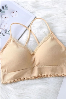 无钢圈聚拢运动文胸内衣性感蕾丝边吊带学生抹胸美背女