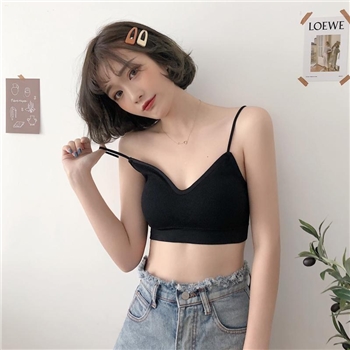 2021新款美背文胸白色抹胸聚拢内衣吊带裹胸打底衫防走光