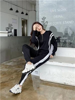 2021春秋季新款洋气显瘦针织服套装女休闲时尚蝙蝠衫两件套潮