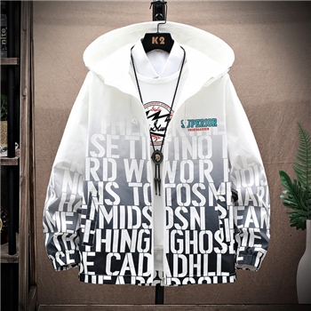 新款渐变字母夹克