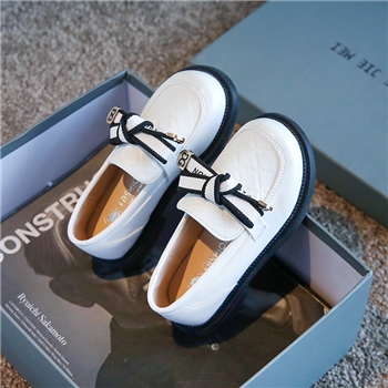 休闲简约圆头儿童皮鞋