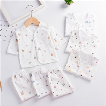 2022春款婴儿纯棉内衣新生儿套装0-6月四季纽扣服宝宝衣服