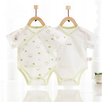 欢喜小熊新生婴儿衣服宝宝哈衣爬服夏季连体睡衣全棉短袖包屁衣