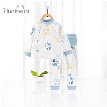 欢喜小熊新款新生婴幼儿宝宝护肚高腰两件套