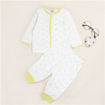 新款婴幼儿卡通套装儿童纯棉开胸上衣宝宝长袖长裤男女童