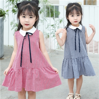 艾贝潮童&格子连衣裙