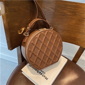 女式单肩拉链小圆包