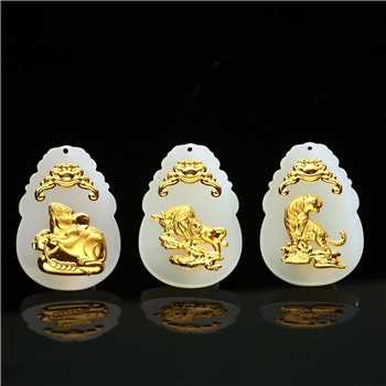 十二生肖金镶玉吊坠系列