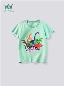 儿童圆领短袖2024夏季新款男童女童卡通印花T恤小童上衣童装