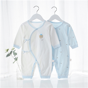 婴儿连体衣春秋爬服新生儿衣服长袖初生宝宝和尚服无骨棉哈衣服
